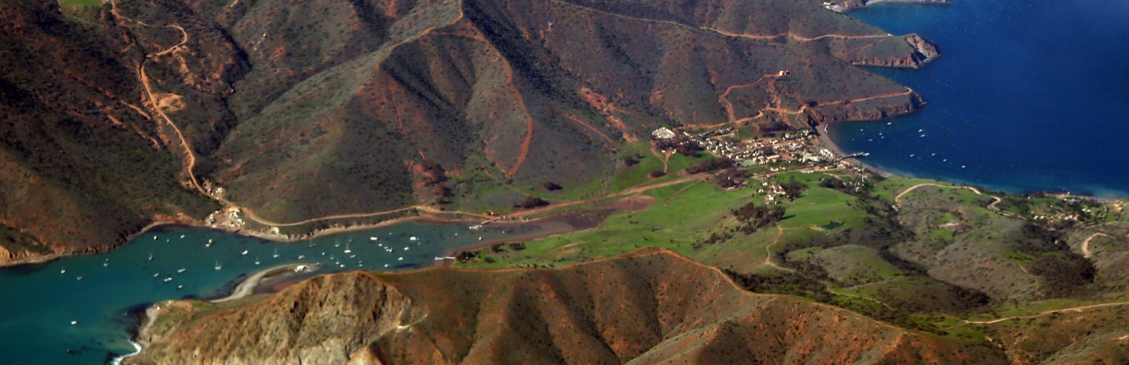 The Two Harbors isthmus on Santa Catalina: the 1927 race started here.
