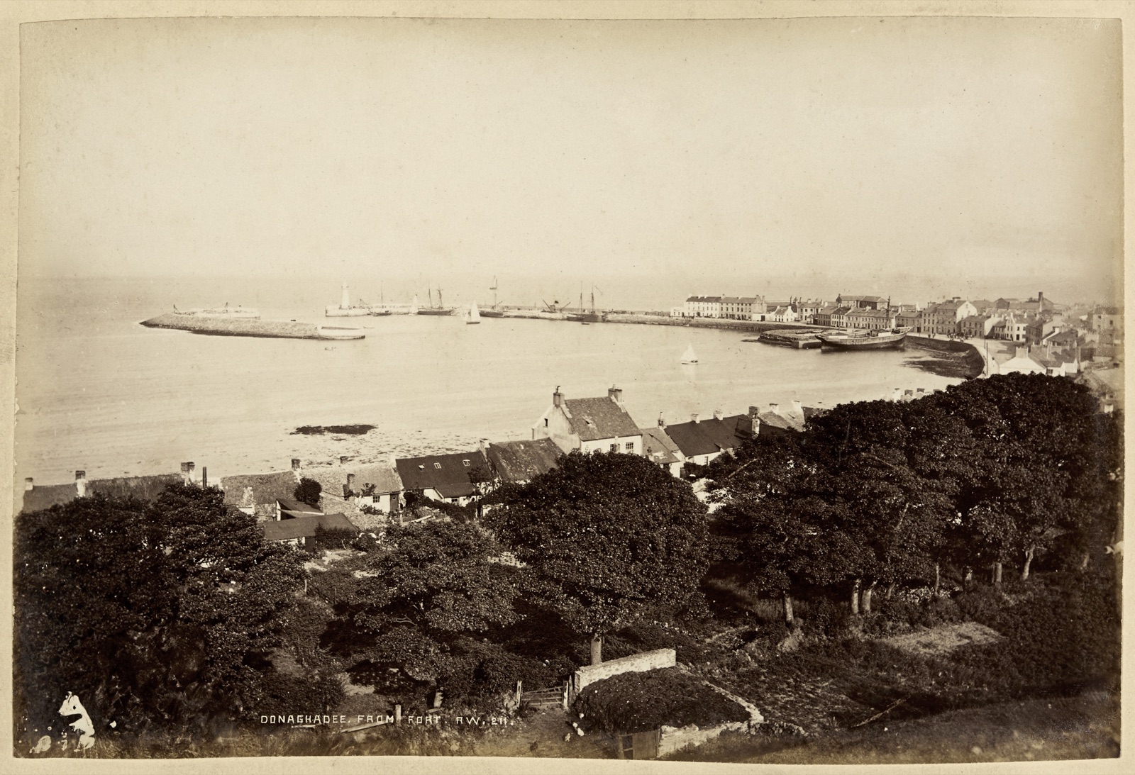 Donaghadee seen from the fort around 1888: Tom Blower set off from here.