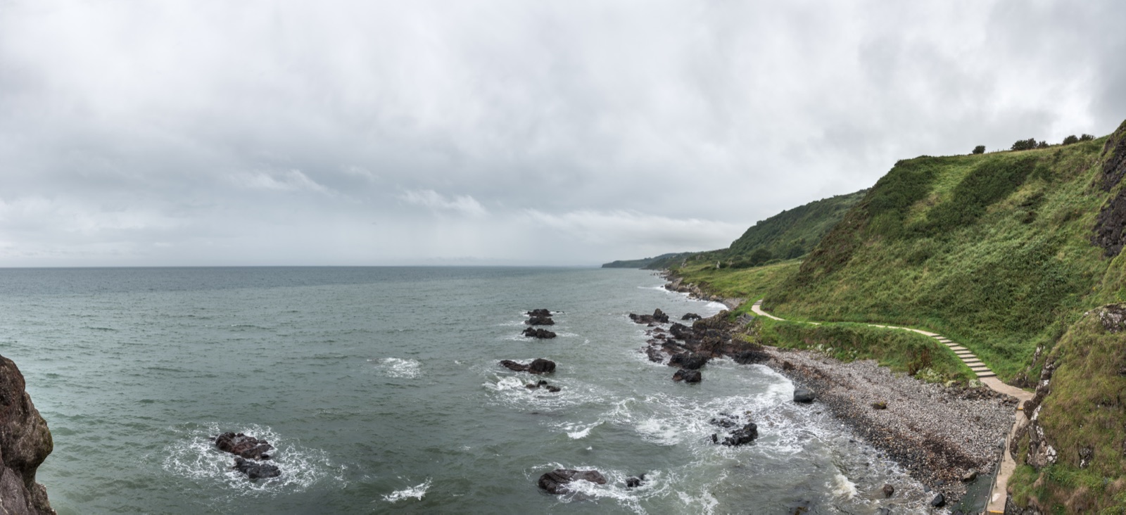 The Gobbins cliffs at Islandmagee: one of the starting points in Northern Ireland.