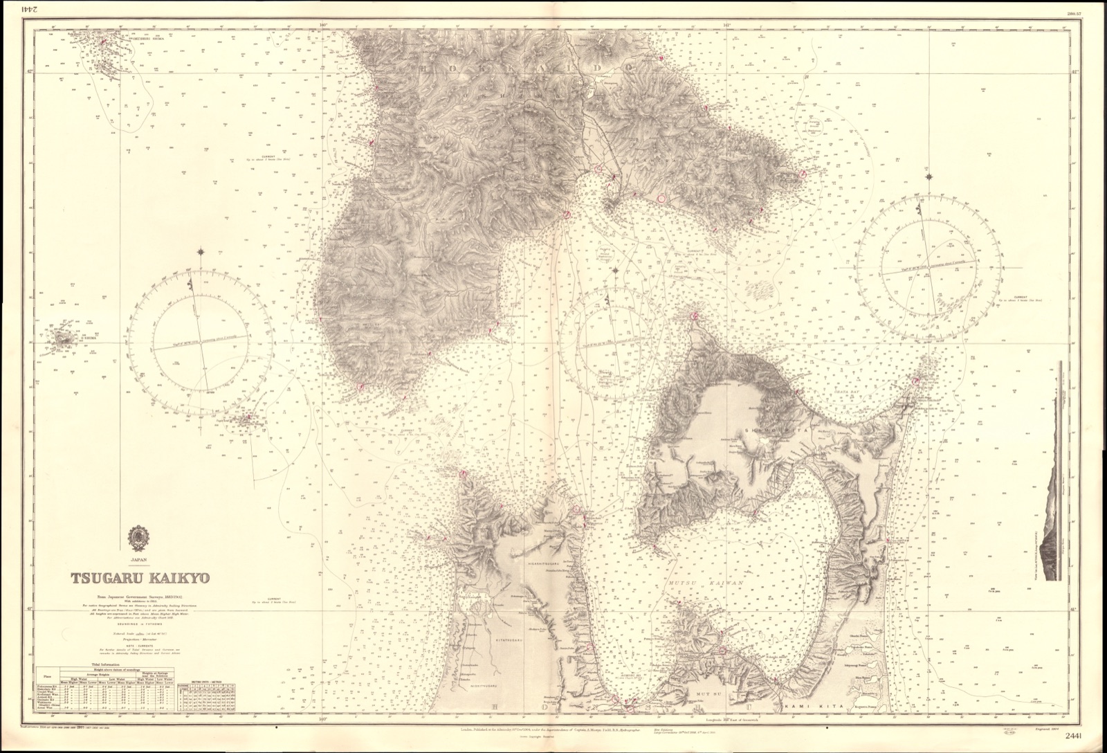 The Tsugaru Strait on British Admiralty chart No. 2441, 1904.